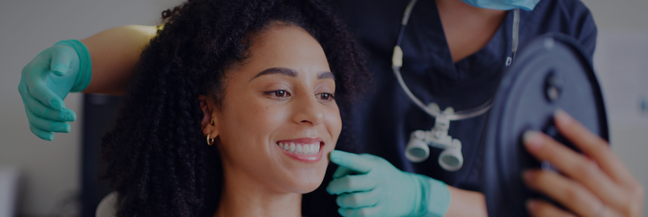 Female patient visiting the dentist